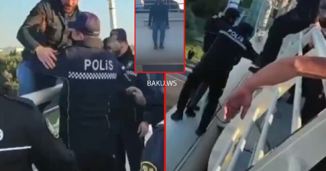 Özünü körpüdən atmaq istəyən kişini polis belə xilas etdi – ANBAAN VİDEO