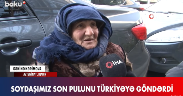 Son 50 manatını Türkiyəyə göndərən yaşlı nənə – VİDEO