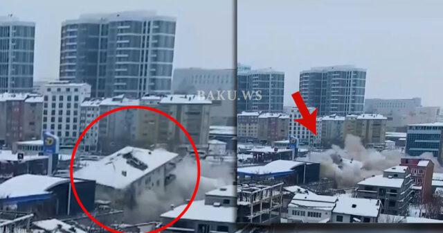 Zəlzələdə binaların dağılma anı: Dronla çəkilmiş son görüntülər – VİDEO