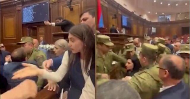 Ermənistan parlamentində dava düşdü – Video