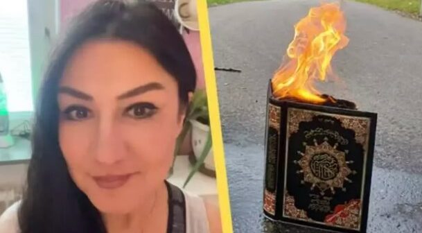 ŞOK: İRANLI QADIN QURANI YANDIRDI – FOTO