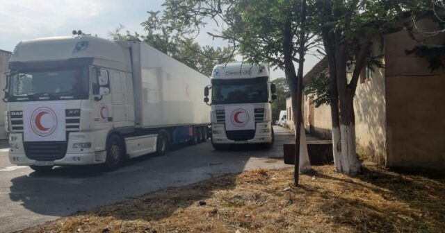 Bakıdan Xankəndiyə yola salınan 40 ton humanitar yardım Ağdama çatıb – VİDEO – FOTO