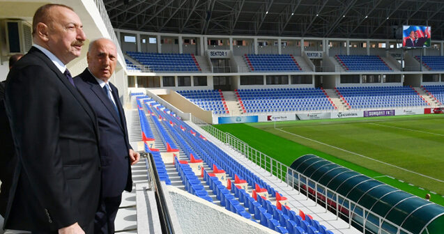 Prezident Sumqayıt şəhər stadionunda – Foto