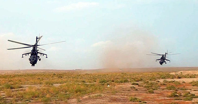 Hərbi helikopterlər təlimdə – Video