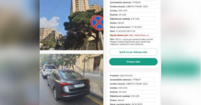 BAKIDA ŞOK PROTOKOL: Dayanma-durmaya görə 300 manat cərimə yazılır – FOTO