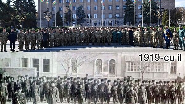 Xankəndidə 104 il əvvəl və bu gün HƏRBİ PARAD