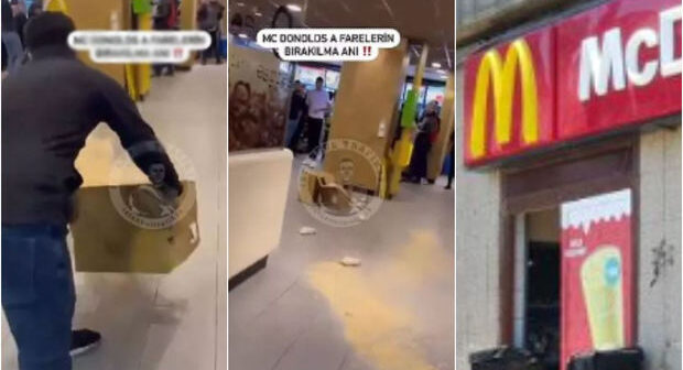 İstanbulda İsrailə qarşı etiraz: “McDonald’s”a siçanlar buraxıldı – VİDEO