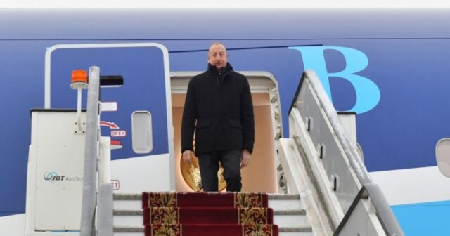 İlham Əliyev Rusiyaya işgüzar səfərə gəlib