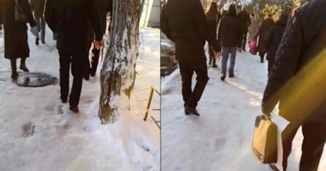 Səkilər buz bağladı: insanlar yeriməkdə çətinlik çəkdi -VİDEO