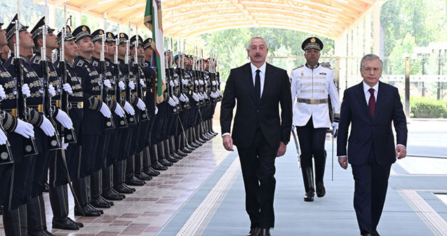 Prezidentin Daşkənddə rəsmi qarşılanma mərasimi oldu – Video – Fotolar