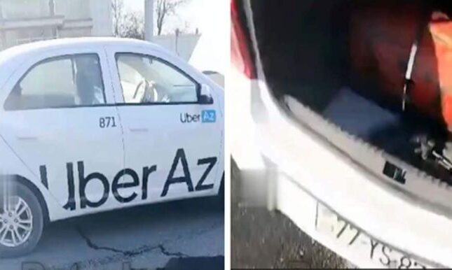 Bakıda “UBER”in QAZ BALONU PARTLADI – Sürücü xəsarət alıb – VİDEO