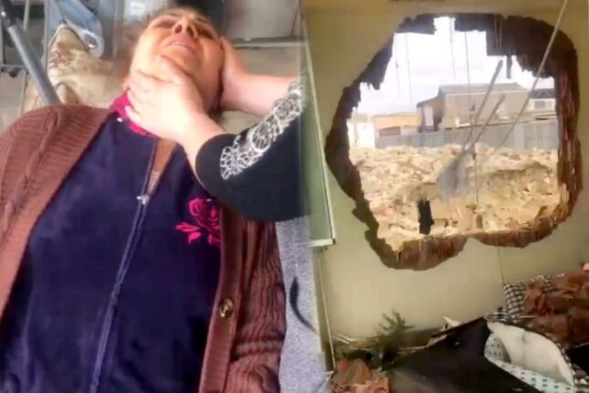 Yasamalda evi başına uçurulan qadın şok keçirdi – VİDEO