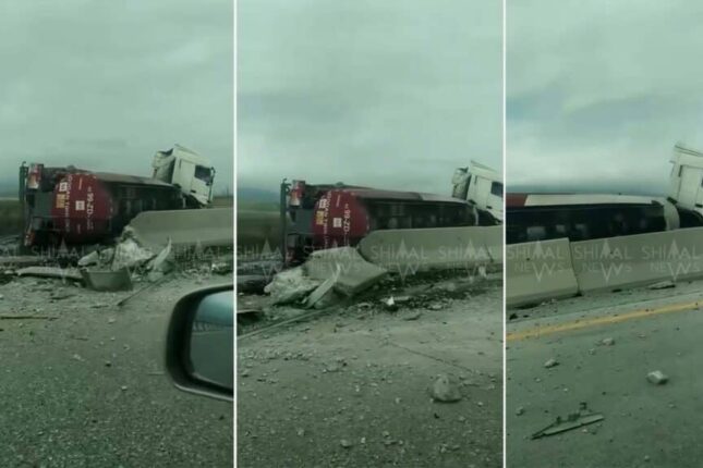 Yanacaqdaşıyan maşının aşmasına görə bu istiqamətdə hərəkət dayandı – Video