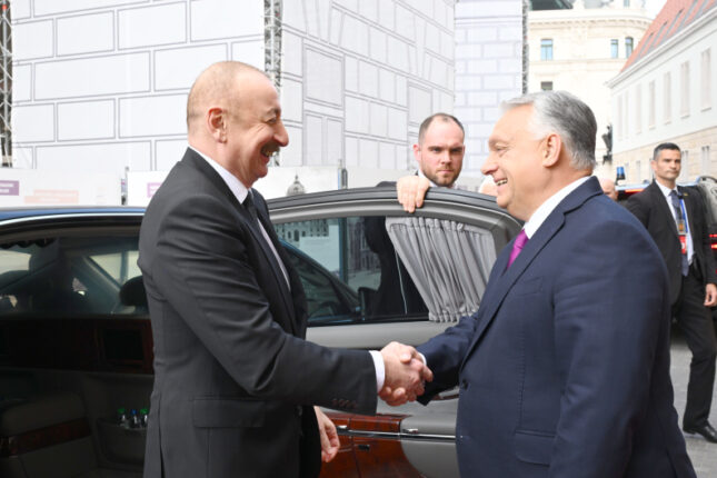 Prezidentin Viktor Orbanla məhdud tərkibdə görüşü oldu – Fotolar