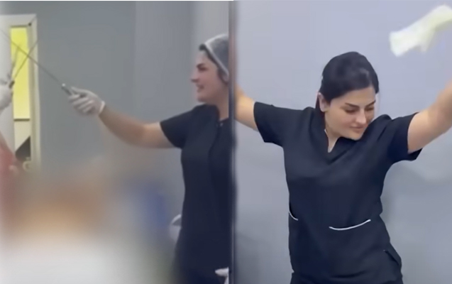 Həkimlərin rəqs etdiyi görüntülərdə əməliyyat olunan pasiyent də DANIŞDI-VİDEO
