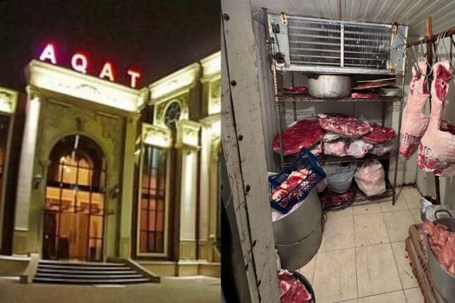 “Aqat”da insanlara camış əti verilirmiş – Fotolar